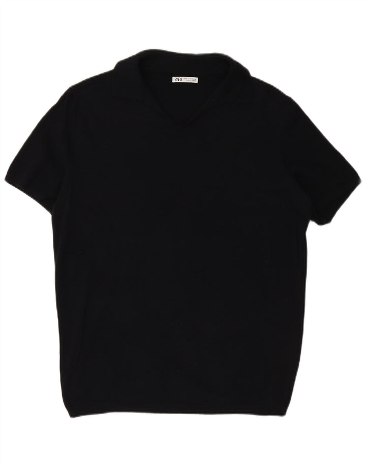 Męska koszulka polo ZARA, średni granat