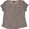 T-shirt damski Massimo Dutti Top UK 14 w średnie białe paski