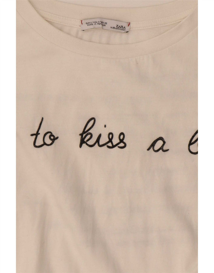 Damska koszulka oversize z grafiką Zara Top UK 10 Small White