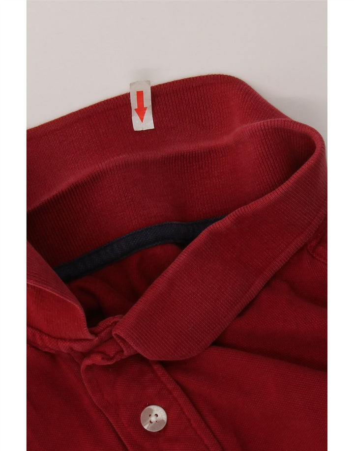 Crew Clothing Męska koszulka polo Średnio czerwona bawełniana