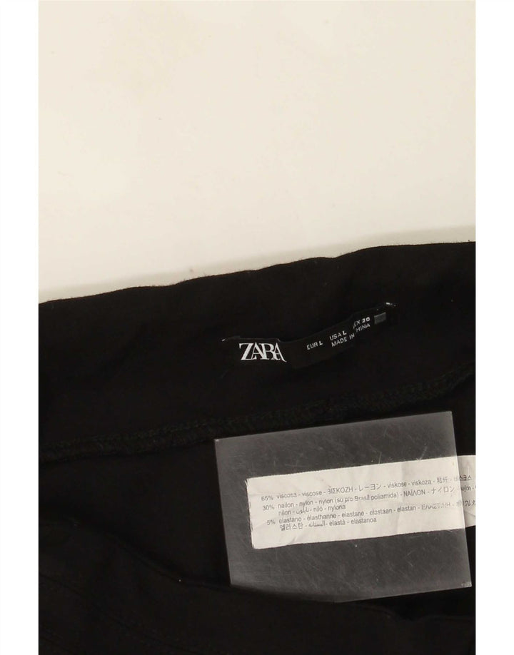 Legginsy damskie Zara UK 14, duże, czarne, wiskozowe