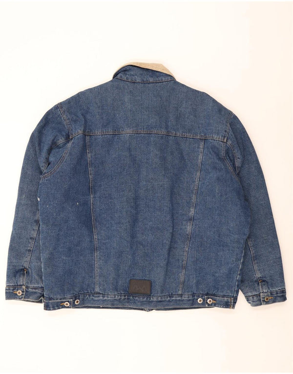 Vintage męska kurtka dżinsowa Sherpa UK 44 2XL niebieska bawełna