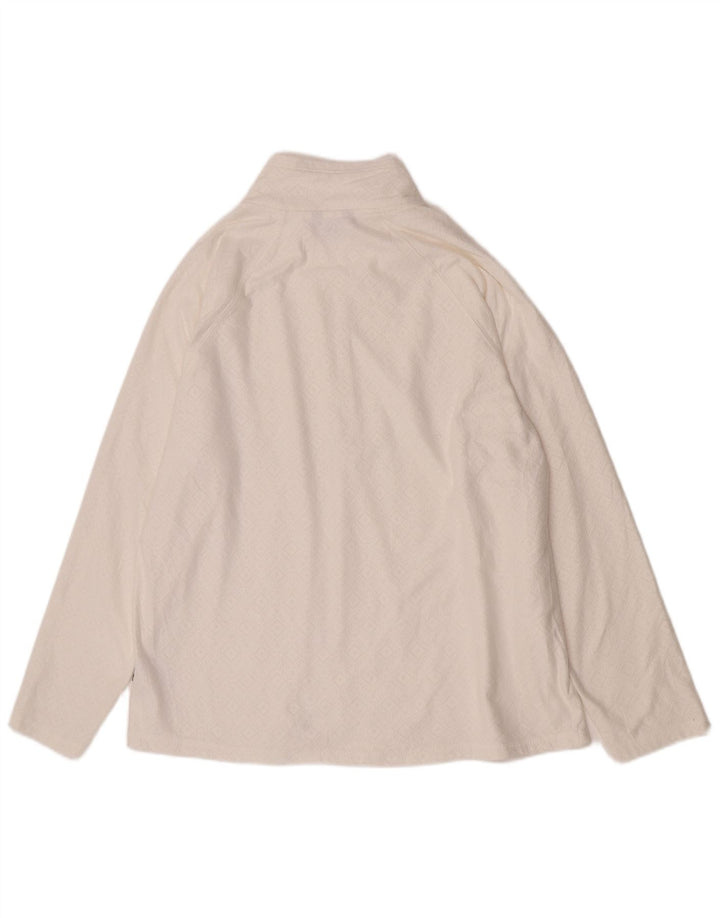 Damski dres Eddie Bauer z zamkiem błyskawicznym na szyi, UK 18 XL, biały, geometryczny