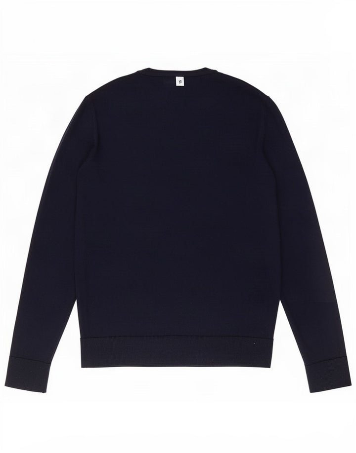 Męski sweter Jack & Jones z okrągłym dekoltem, średni granat, wełna merynosów