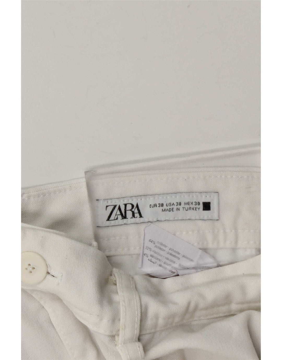 Męskie spodnie chino Zara EU 38 Small W30 L28 Biały poliester