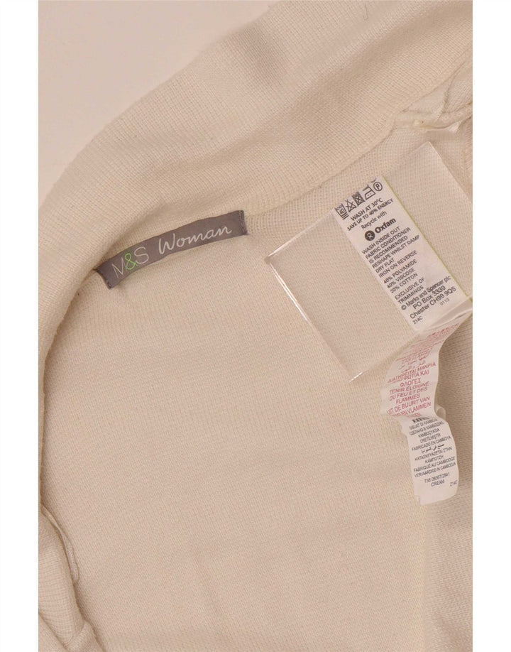 Marks & Spencer Damski sweter rozpinany UK 14, średni beż, poliamid