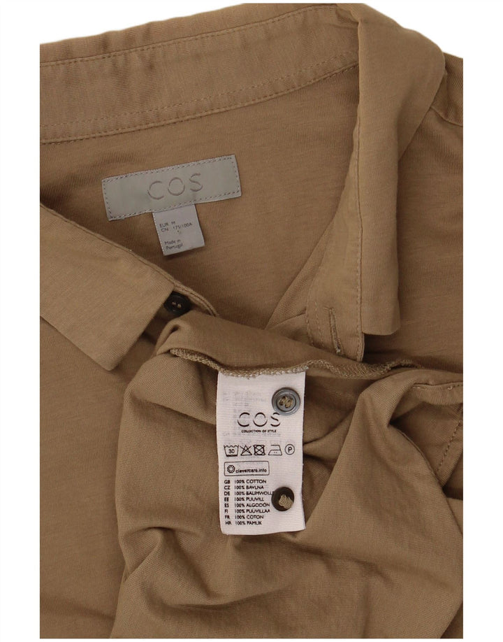 Cos Mens Shirt Medium Khaki Cotton