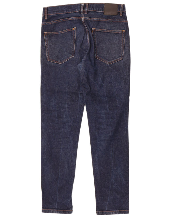 Zara Mens Slim Jeans EU 42 Large W32 L31 Navy Blue Cotton