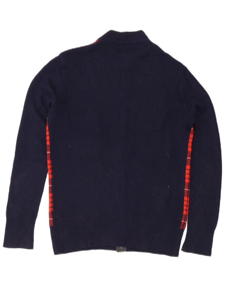 Vintage męski sweter kardigan IT 54 XL granatowa kratka