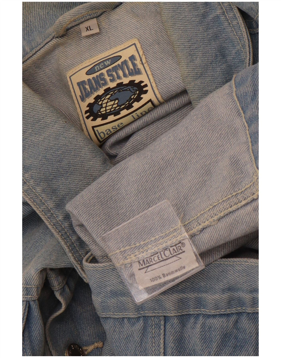 MARCEL CLAIR Męska dżinsowa kamizelka UK 42 XL, niebieska, bawełniana