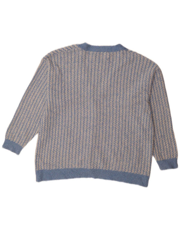 Damski sweter oversize Zara UK 14 Średni niebieski, geometryczny, bawełniany