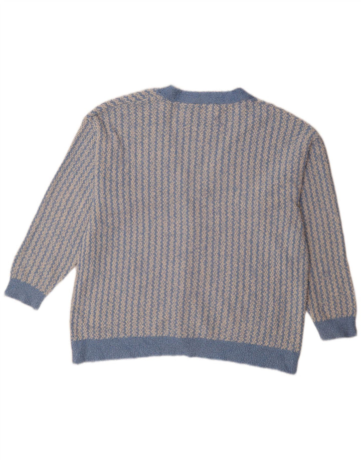 Damski sweter oversize Zara UK 14 Średni niebieski, geometryczny, bawełniany