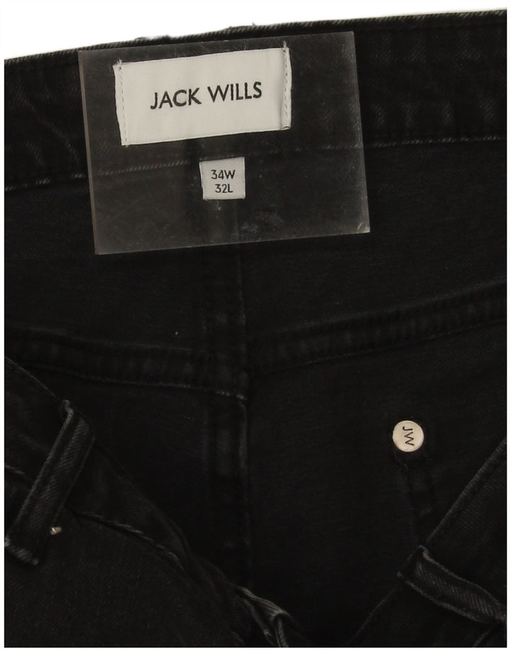 Męskie jeansy typu slim Jack Wills W34 L29, czarne, bawełniane