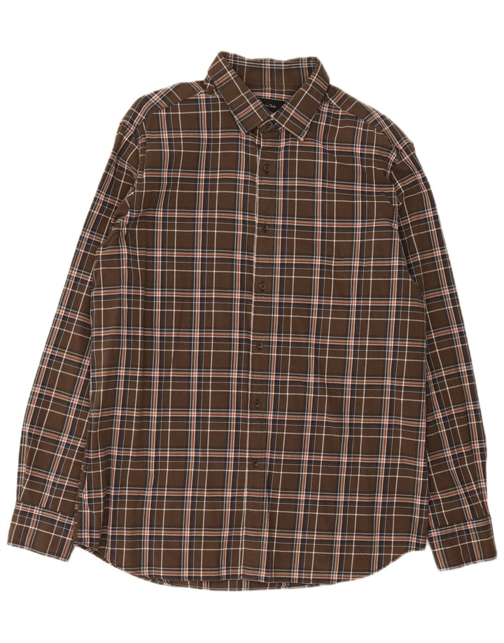 Koszula męska Massimo Dutti XL, bawełniana, brązowa krata
