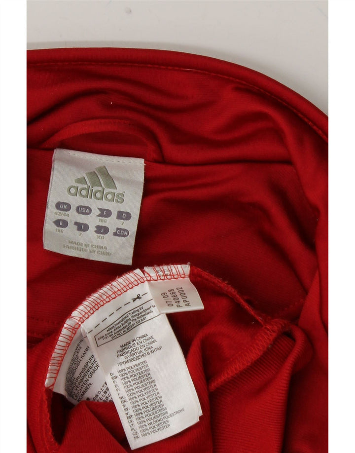 Męska kurtka dresowa ADIDAS UK 42/44, duży czerwony poliester z blokami kolorów
