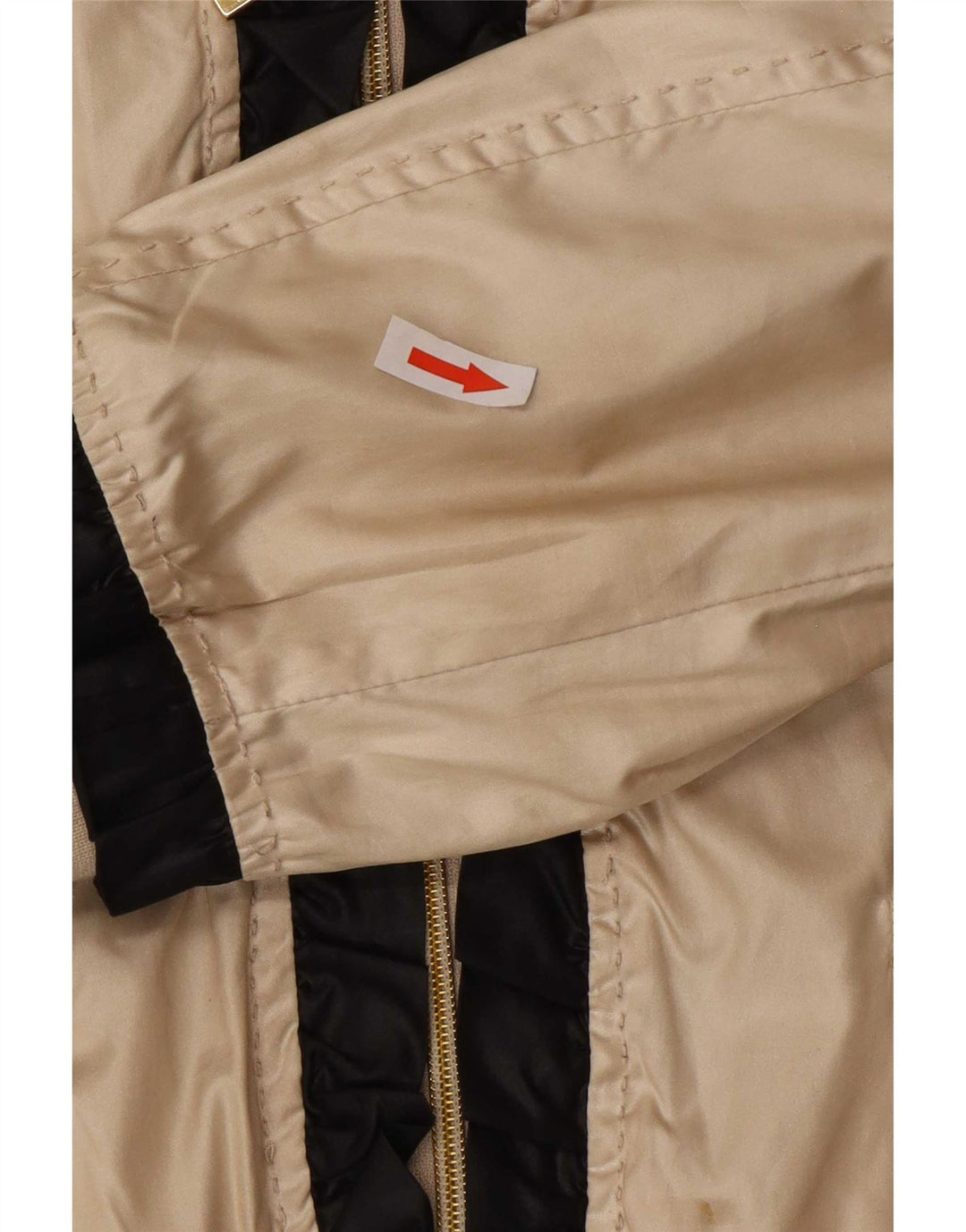 Damska kurtka bomber Moschino UK 14, duży, złoty poliester w blokach kolorów