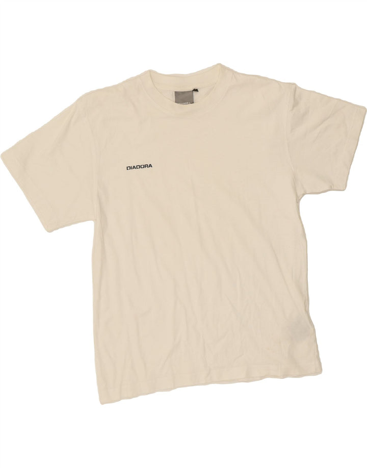DIADORA Mens T-Shirt Top Medium White Cotton Vintage Diadora and Second-Hand Diadora from Messina Hembry 