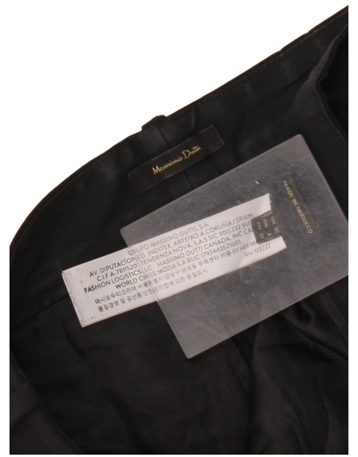 Damskie proste spodnie garniturowe MASSIMO DUTTI EU 40 Medium W30 L27 Czarne