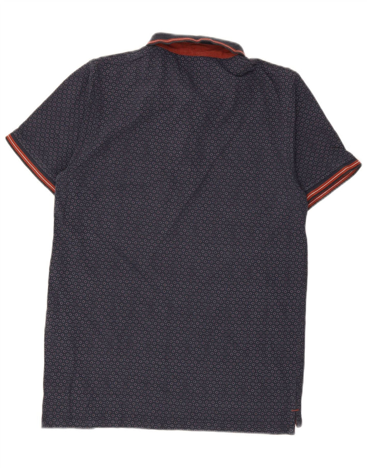 Męska koszulka polo JACK & JONES Premium, średnia, granatowa, geometryczna bawełna