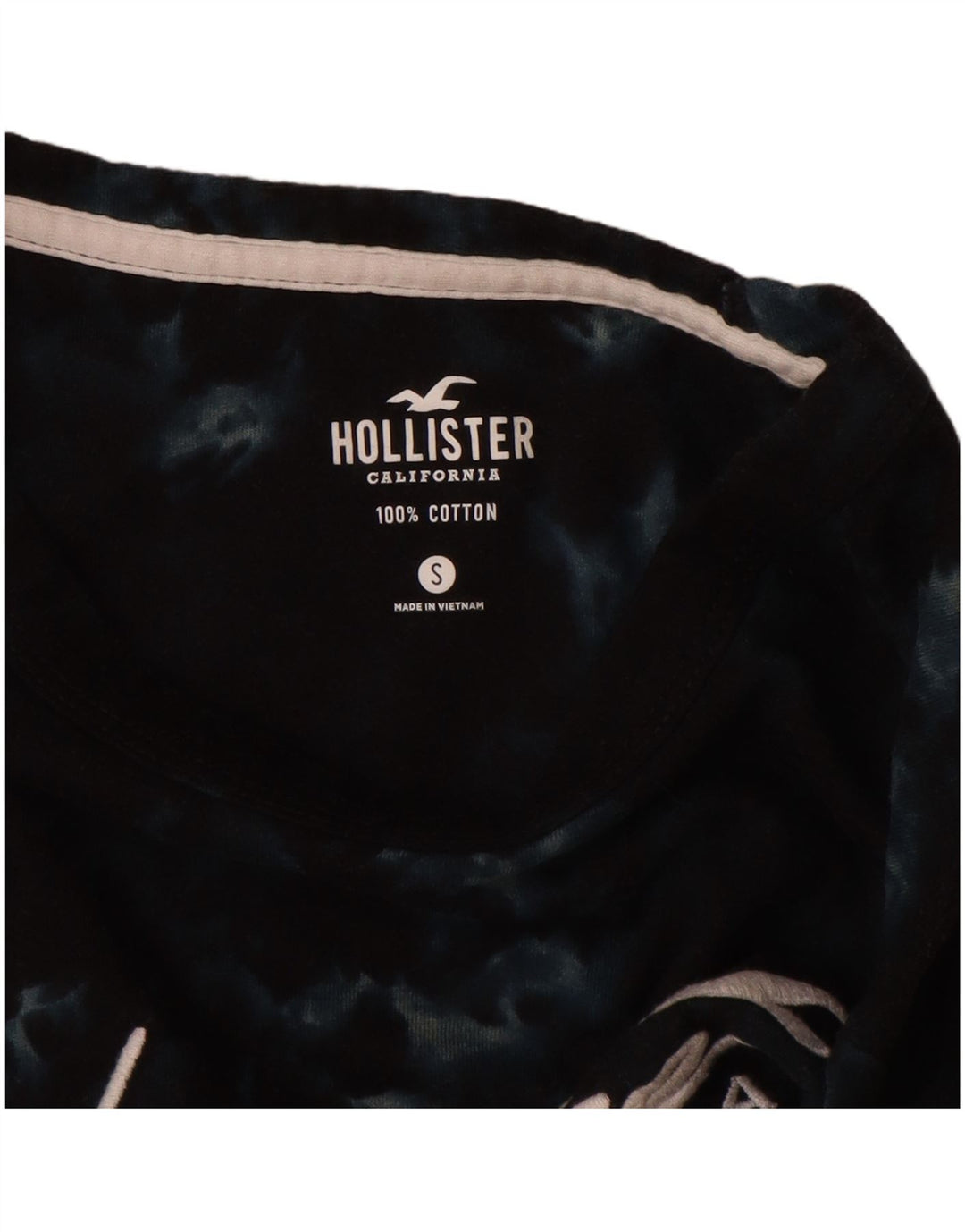 HOLLISTER Męski T-shirt z grafiką, mały, granatowy, bawełniany Tie Dye