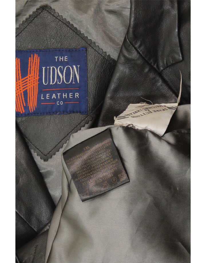 HUDSON Męska kurtka skórzana UK 44 2XL Czarna skóra