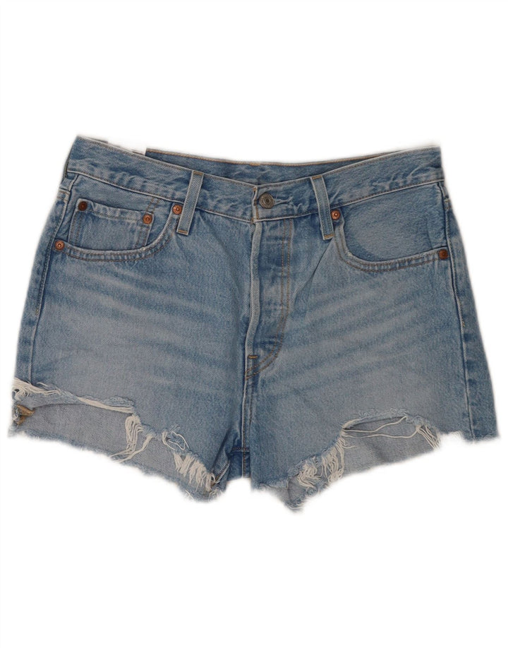Damskie spodenki jeansowe Levi's 501 w trudnej sytuacji W28 Średnioniebieskie bawełniane
