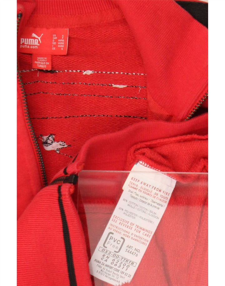 Męska bluza dresowa Puma Ferrari z grafiką, mała, czerwona, bawełniana z blokami kolorów
