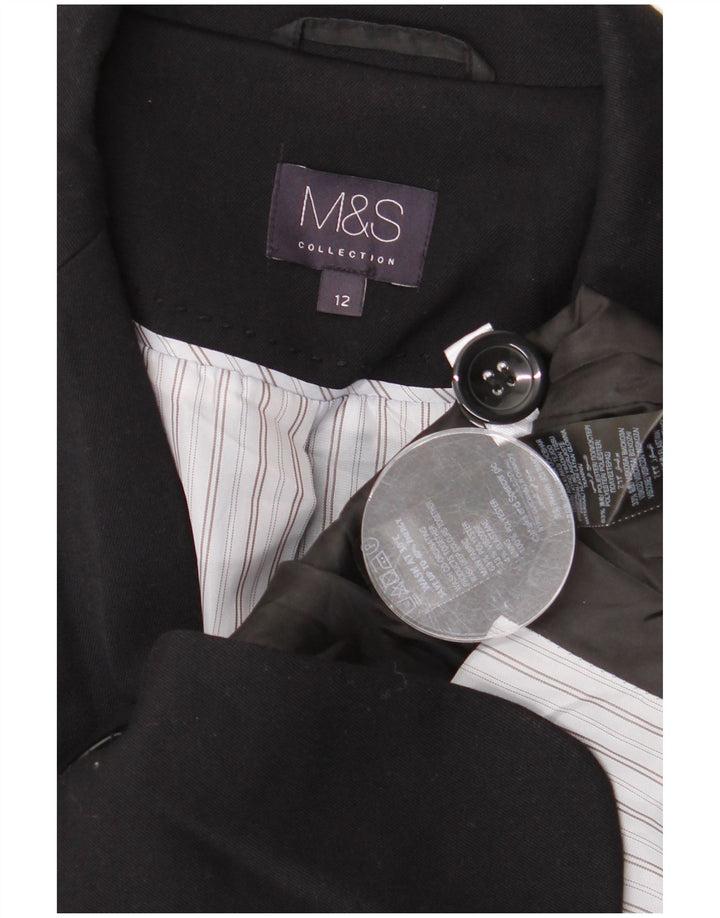 Marks & Spencer Damska marynarka zapinana na 1 guzik, UK 12, średnia czarna