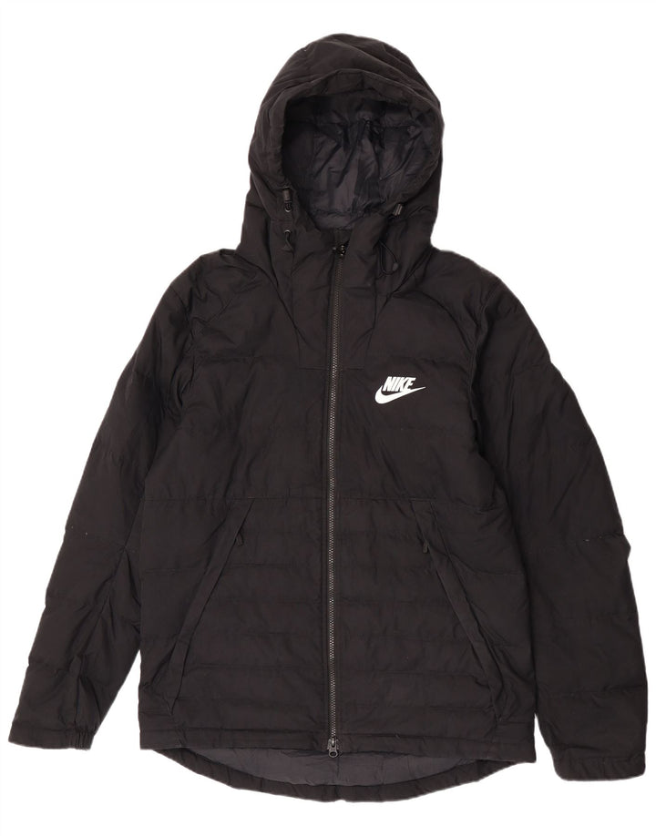 Męska wyściełana kurtka z kapturem i kapturem Nike UK 38, średni czarny poliester