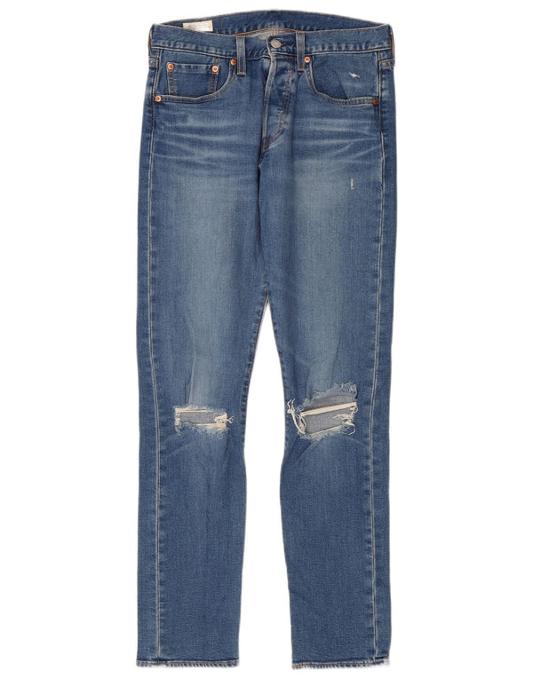Męskie jeansy Levi's 501 w trudnej sytuacji W28 L32 Niebieska bawełna