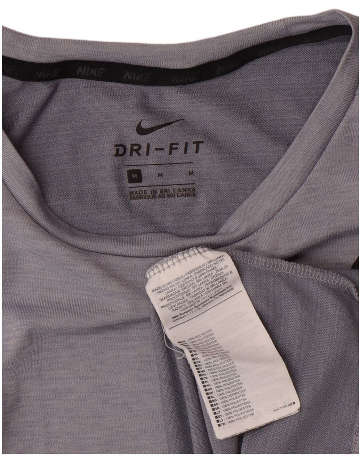 NIKE Mens Dri Fit T-Shirt Top Medium Blue Polyester