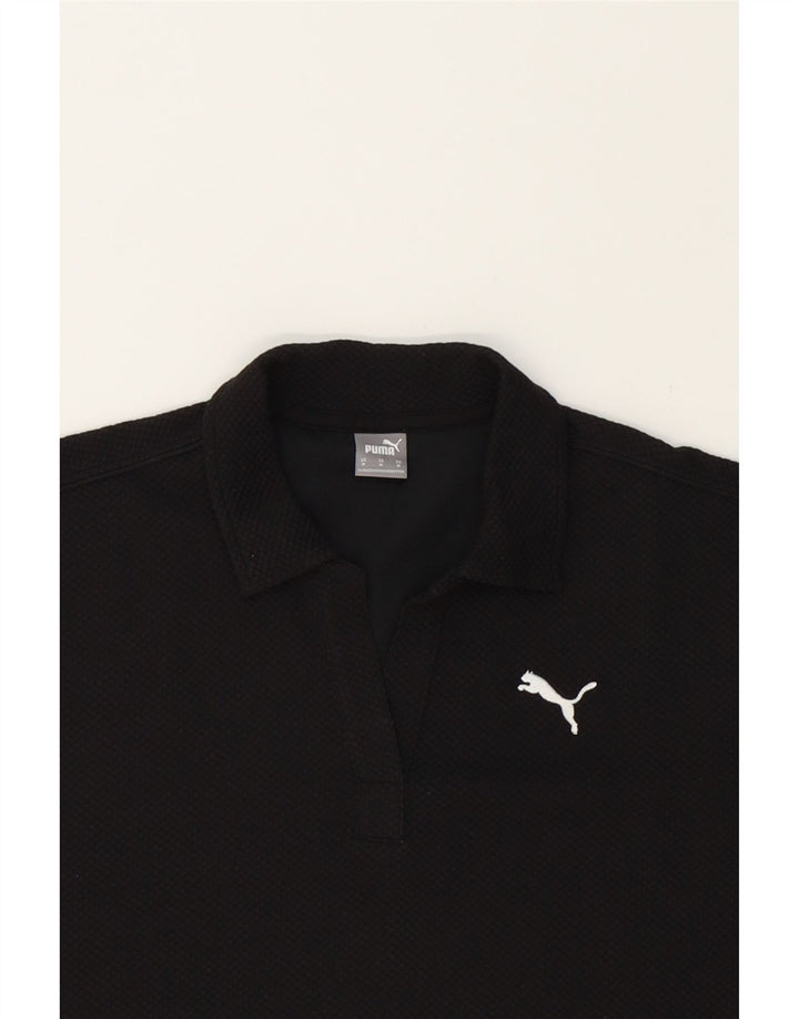 PUMA Womens Polo Shirt UK 14 Medium Black Vintage Puma and Second-Hand Puma from Messina Hembry 