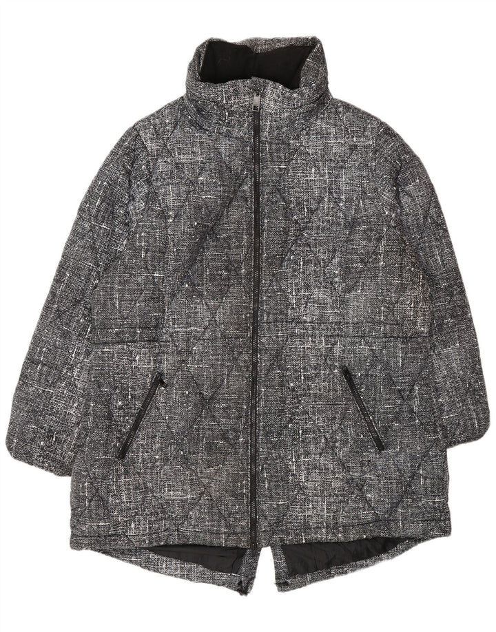 Marks & Spencer Damska pikowana kurtka UK 20 2XL Czarny, nakrapiany poliester