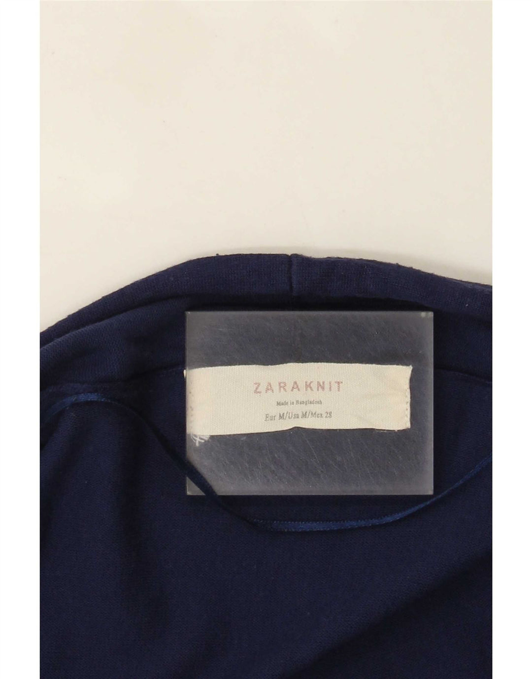 Damski sweter rozpinany z rękawem 3/4 Zara UK 12, średni granatowy