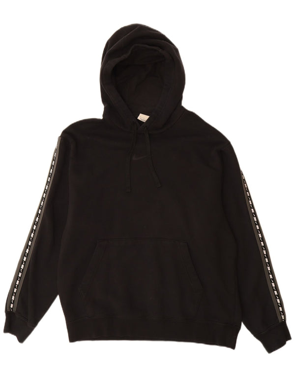 Męski sweter z kapturem NIKE z grafiką, duży, czarny, bawełniany