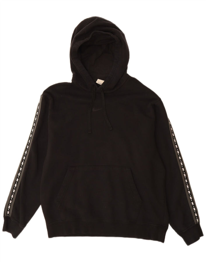 Męski sweter z kapturem NIKE z grafiką, duży, czarny, bawełniany