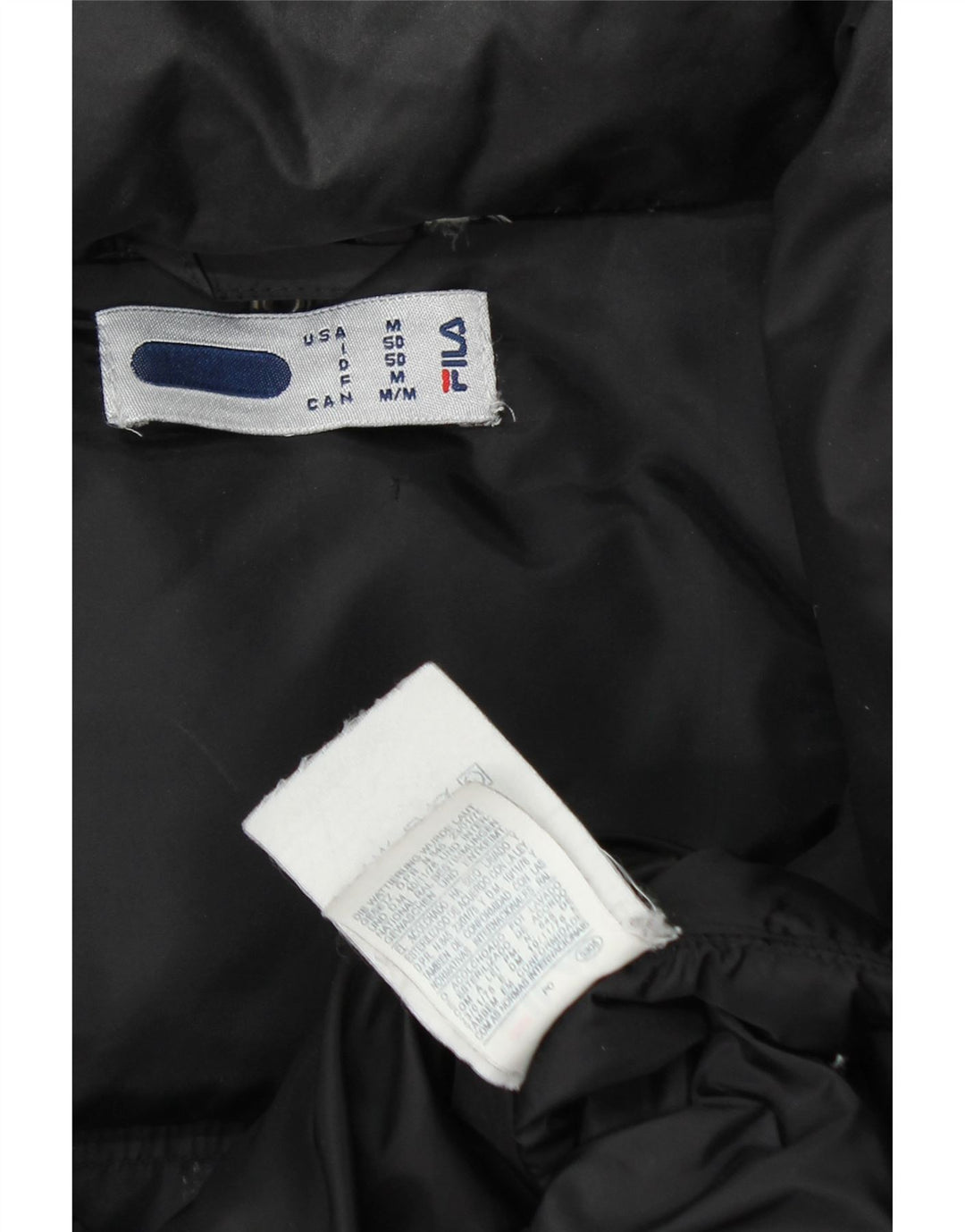 Męska ocieplana kurtka z kapturem FILA UK 38 Średni czarny nylon