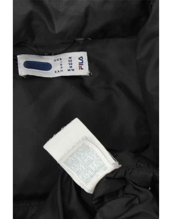 Męska ocieplana kurtka z kapturem FILA UK 38 Średni czarny nylon