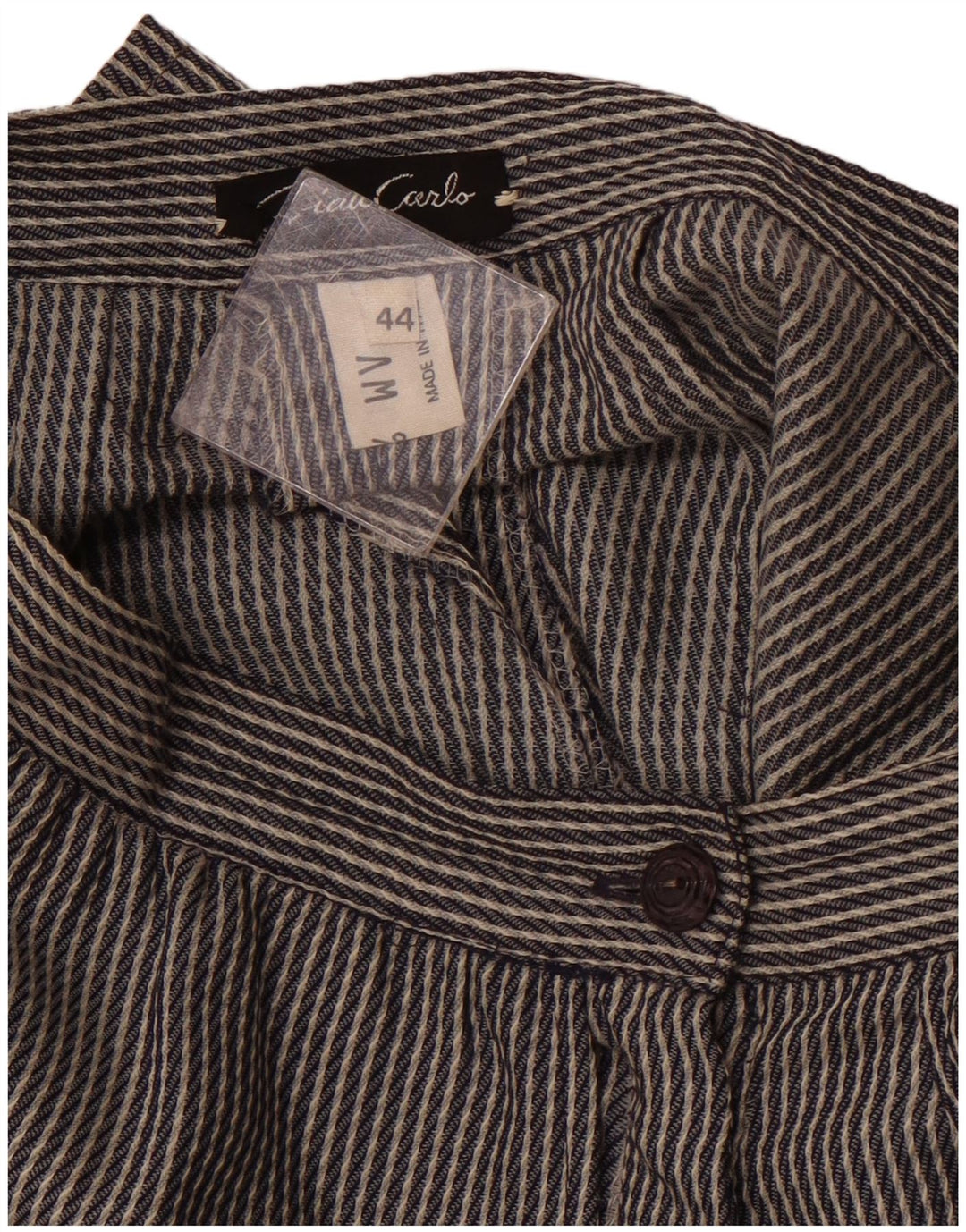 Damskie bermudy z wysokim stanem VINTAGE IT 44 Medium W26 w szare paski