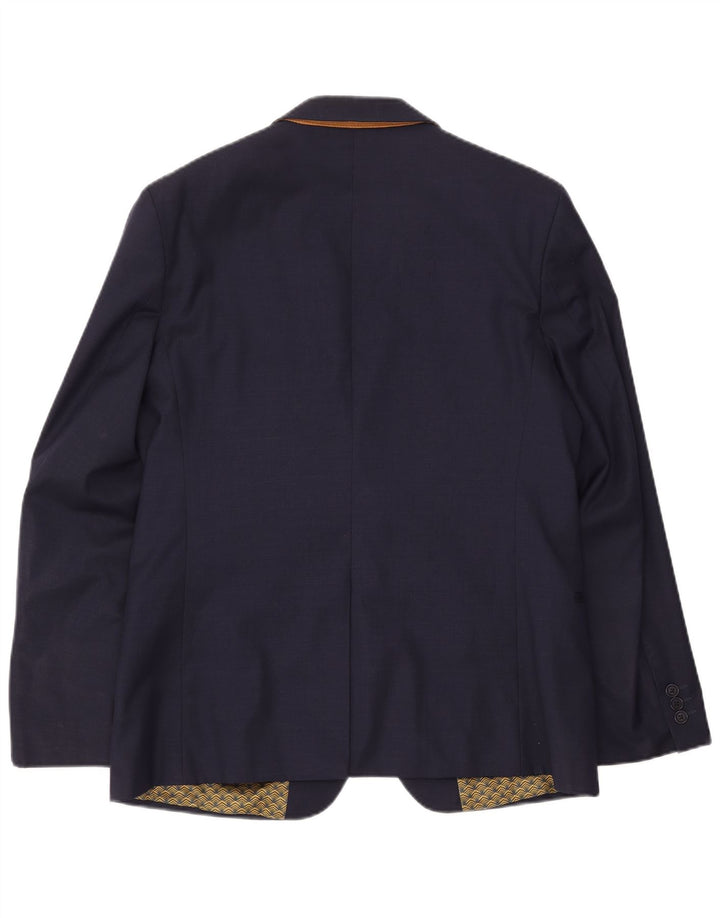 TED BAKER Mens 2 Button Blazer Jacket UK 42 XL Navy Blue Wool