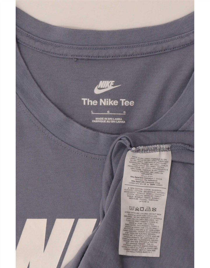 Męski T-shirt z grafiką Nike, duży, niebieski, bawełniany
