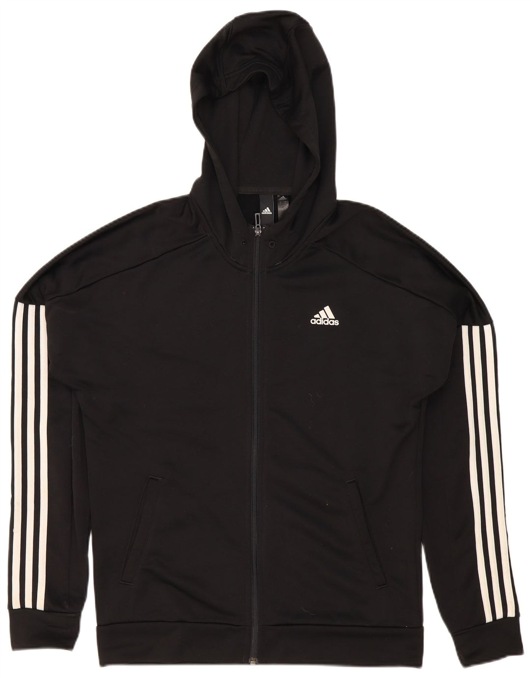 Męski sweter z kapturem i zamkiem Adidas, średni czarny poliester