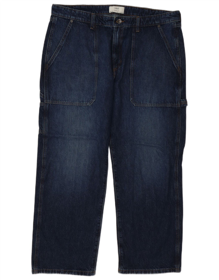 Marks & Spencer Męskie jeansy Cargo Loose W38 L29 Granatowe, bawełniane