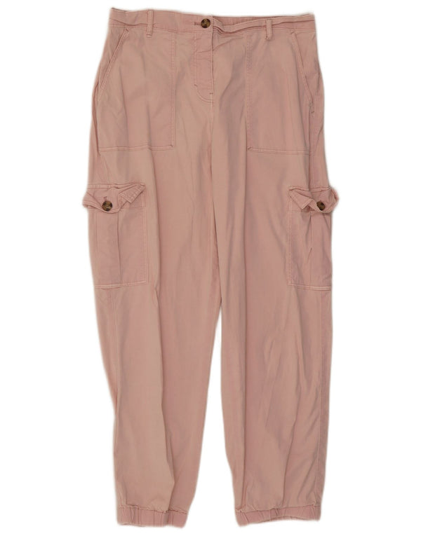Spodnie damskie Marks & Spencer Crop Cargo UK 12 Medium W30 L26 Różowe