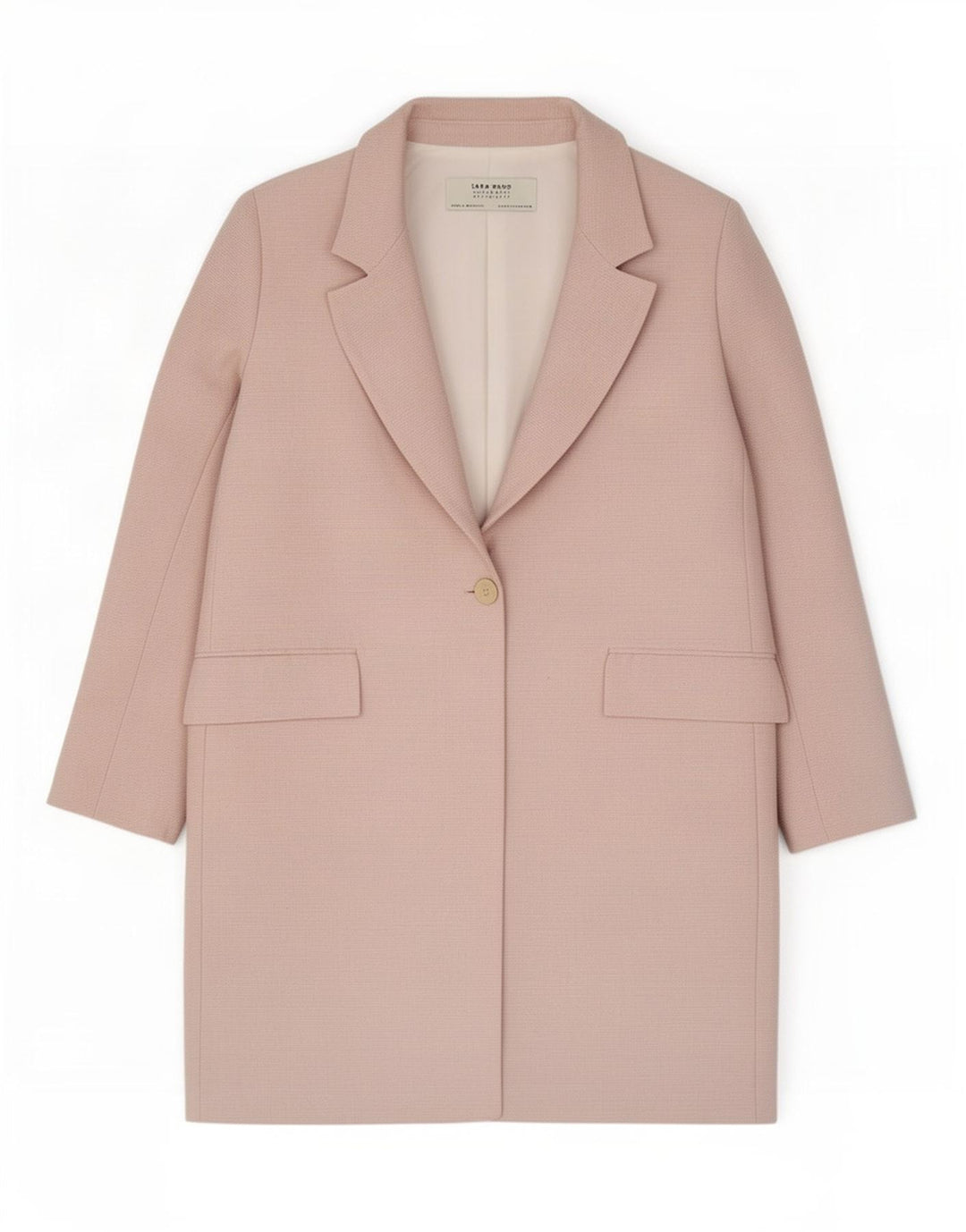 Damski płaszcz oversize Zara UK 10, mały, różowy, poliester