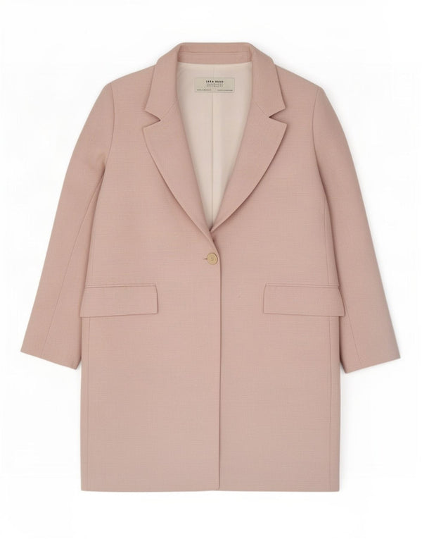 Damski płaszcz oversize Zara UK 10, mały, różowy, poliester