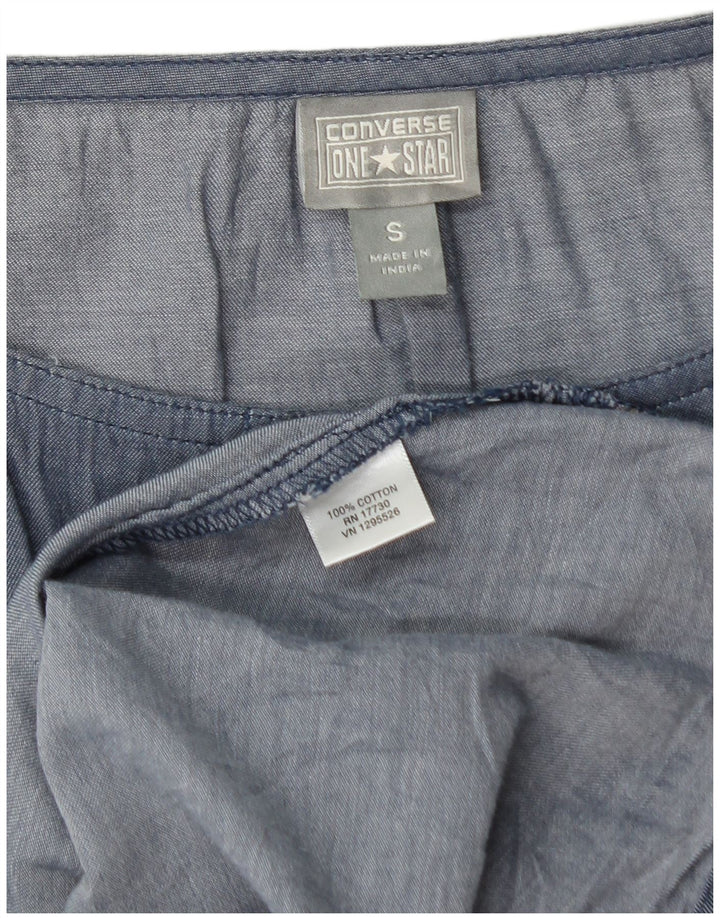 CONVERSE Damska sukienka o linii A bez rękawów, UK 10, mała, niebieska, bawełniana