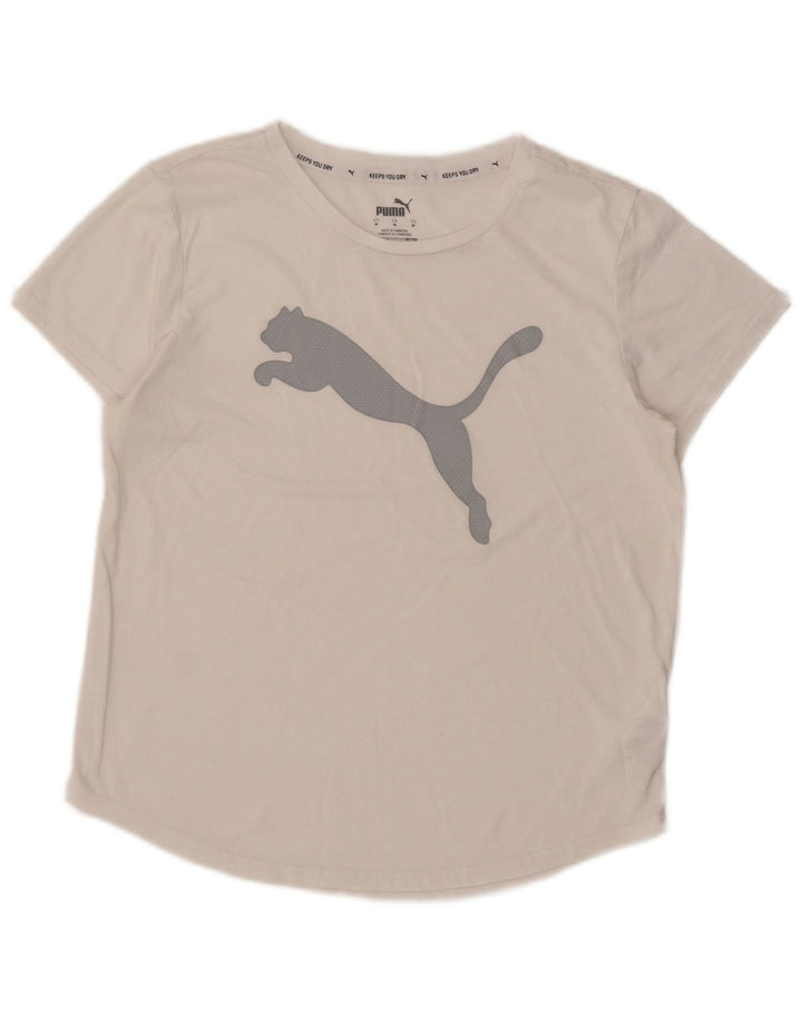 Damska koszulka z grafiką PUMA Top UK 14 Średni biały poliester