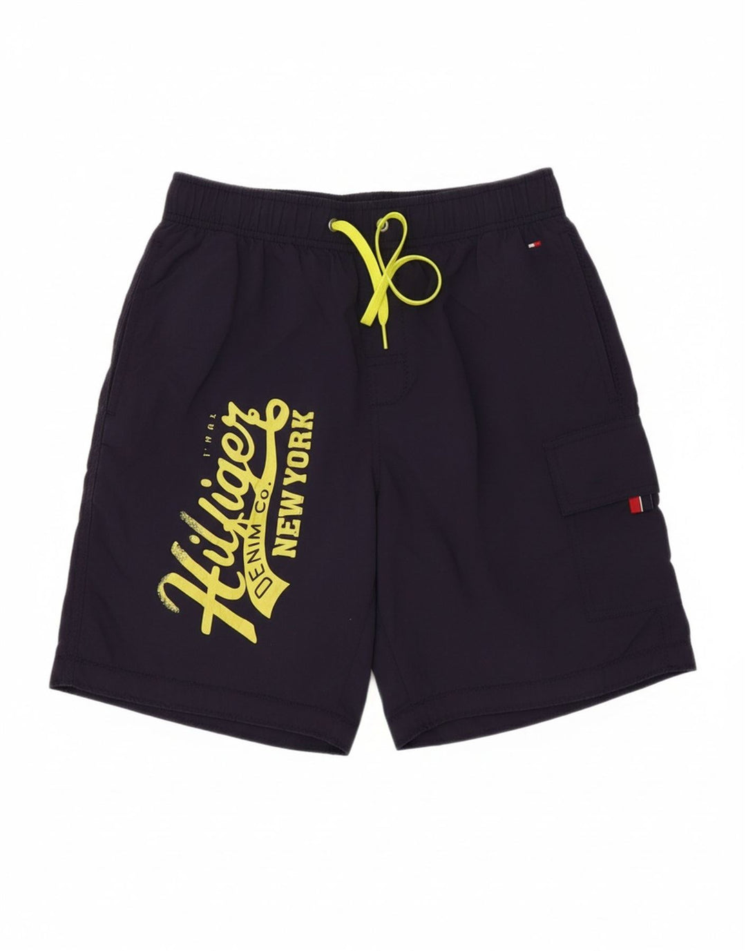 TOMMY HILFIGER Mens Graphic Swimming Shorts Small  Navy Blue