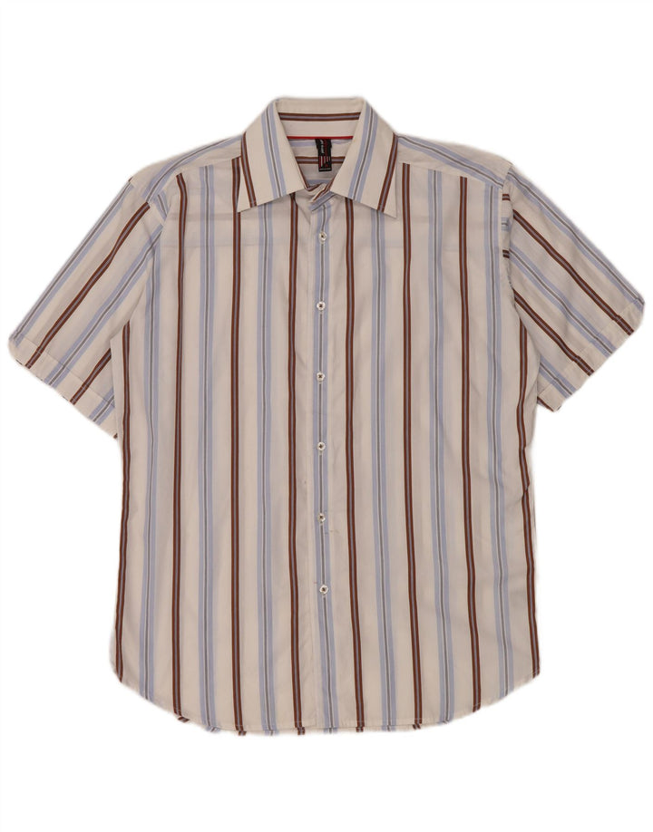 PIERRE CARDIN Męska koszula z krótkim rękawem, w średnie, wielokolorowe paski